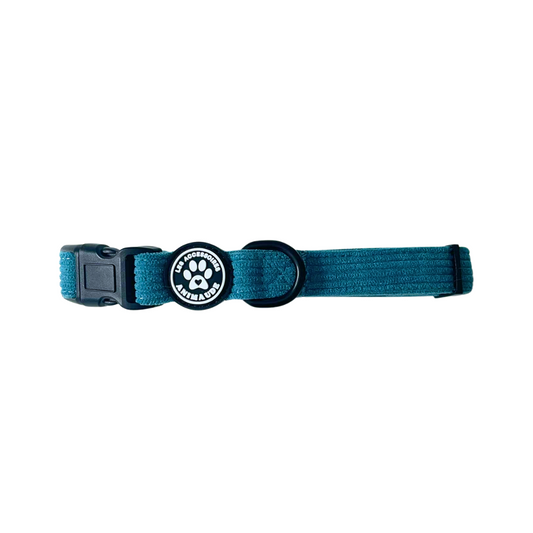 Collier en corduroy cyan
